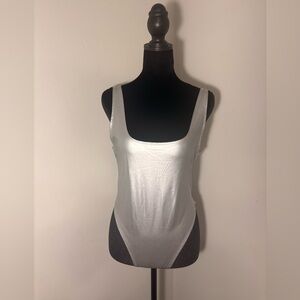Silver Women's Tank Top Bodysuit